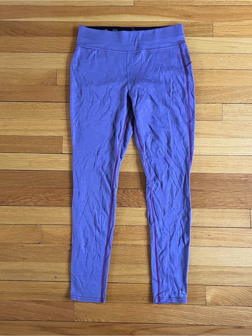 L.L. Bean Purple Merino Wool Base Layer Cresta Midweight 250 Leggings Small